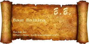 Baur Balbina névjegykártya